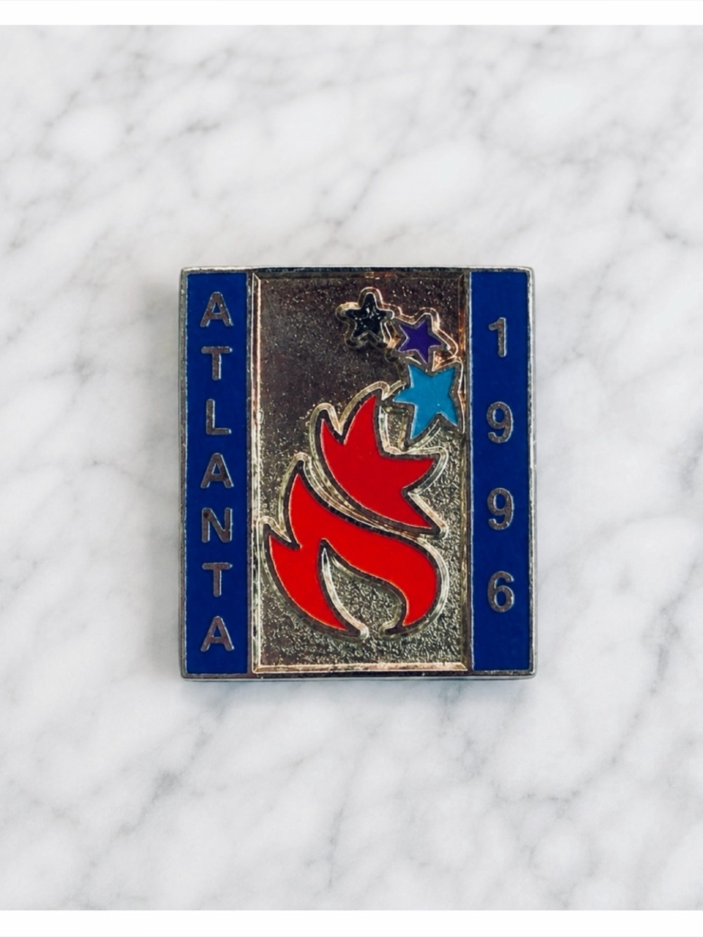 (VTG NOS) AMINCO • 1996 Atlanta Olympics AOG-2000 Flame & Stars Enamel Pin